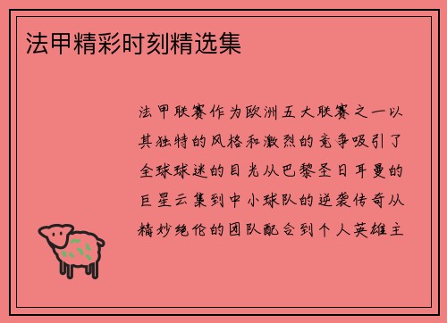法甲精彩时刻精选集